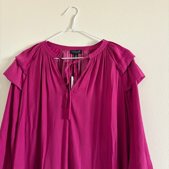 Current Air NWT Boutique Pink Magenta Long Sleeve Blouse Size Small - Picture 1 of 9